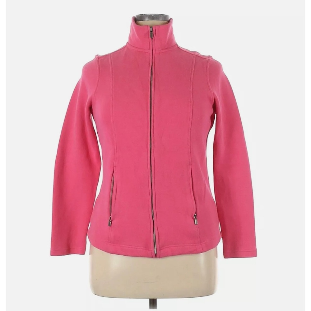 Lady Hathaway Coral-Pink Heavyweight Zip Up Jacket